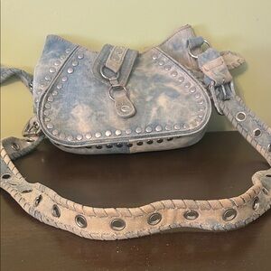 Urban Outfitters Blue Studded Crossbody Bag